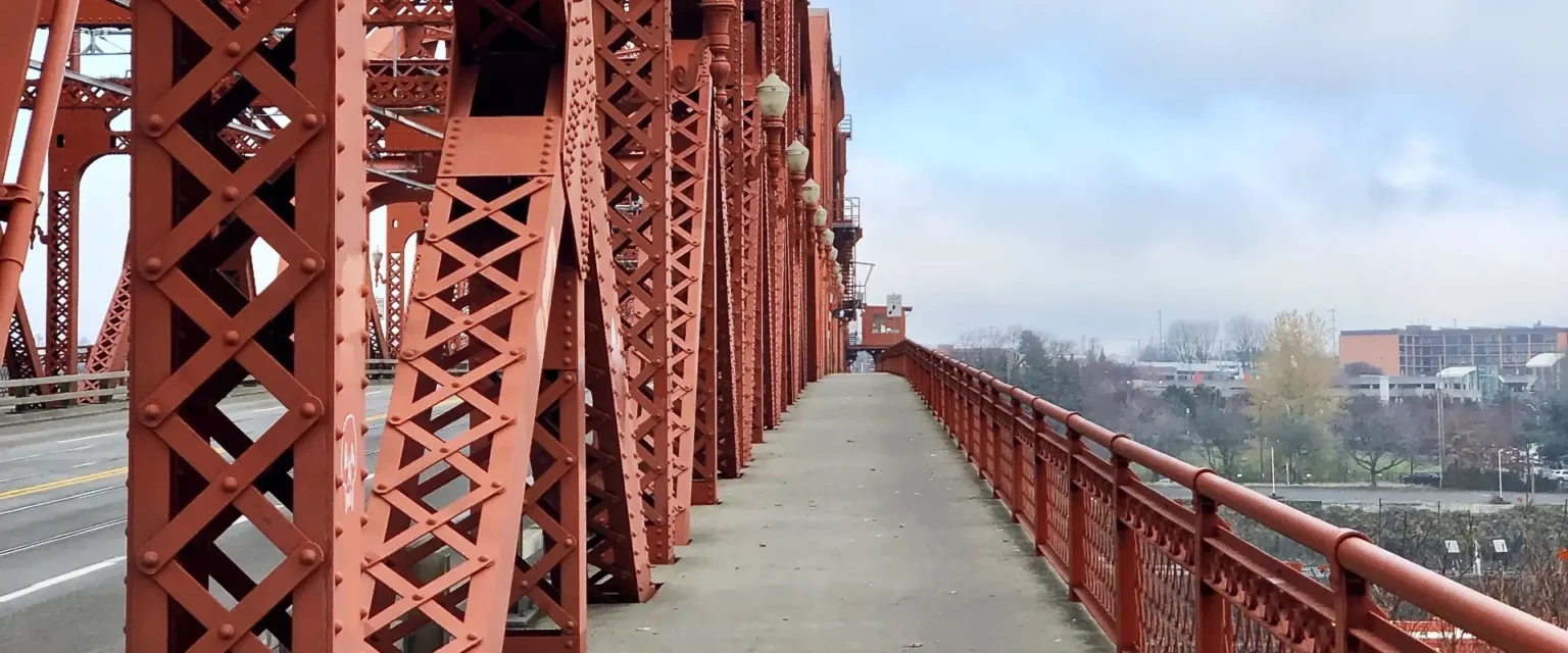 Footbridge on the red bridge